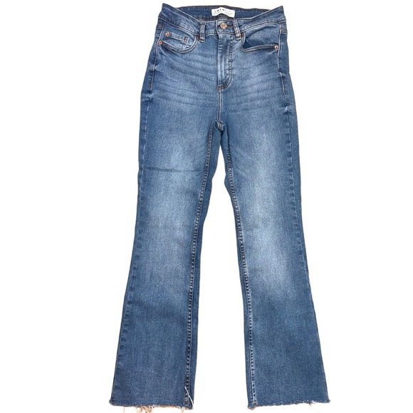 PRIMARK High Waist Raw Hem Bootcut Ankle Jeans - Picture 2 of 12